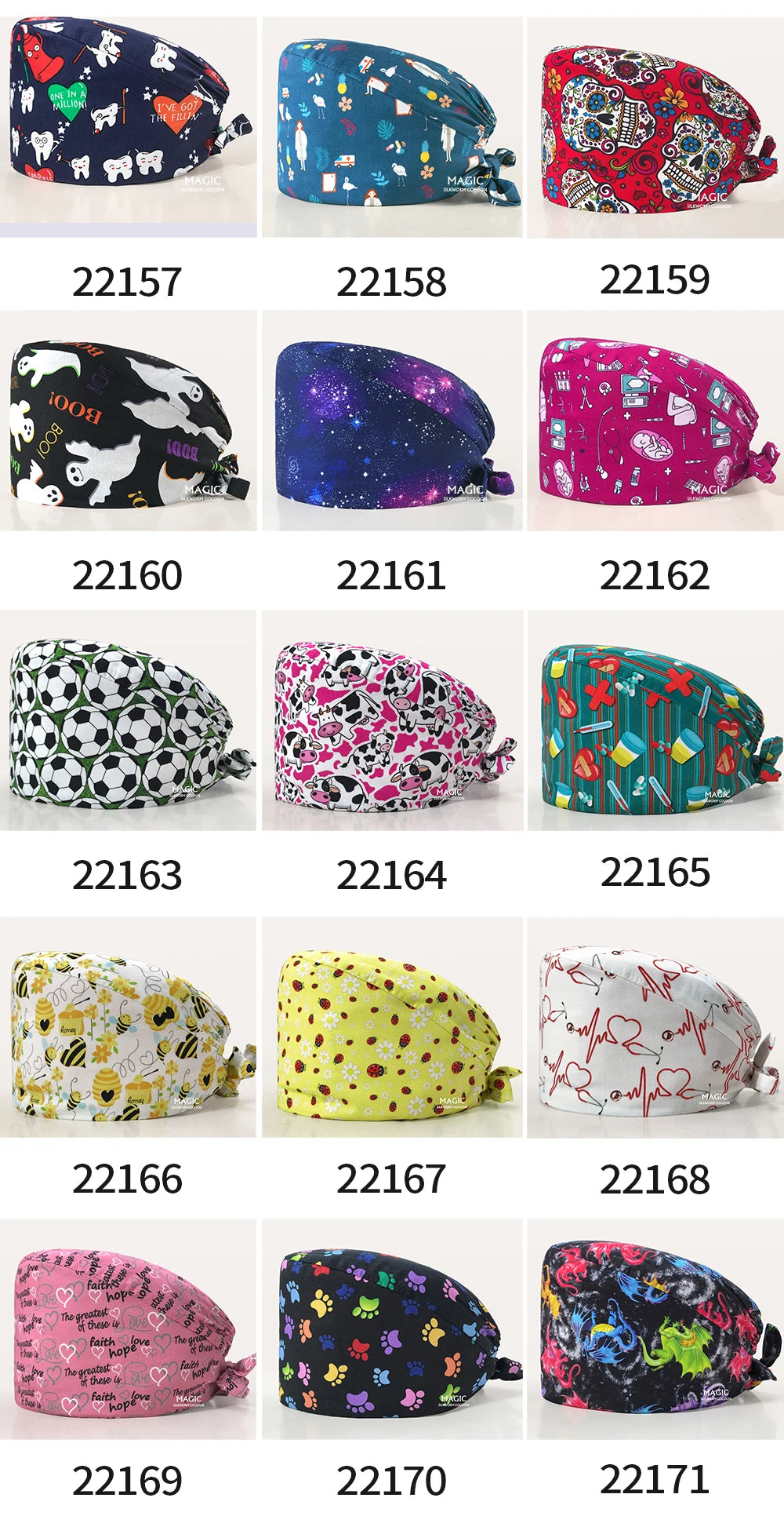 Surgical Caps Printing Pet Hospital Veterinary Scrub Hat Medical Surgery Caps Adjustable Clinic Dental Anesthetist Operation Hat