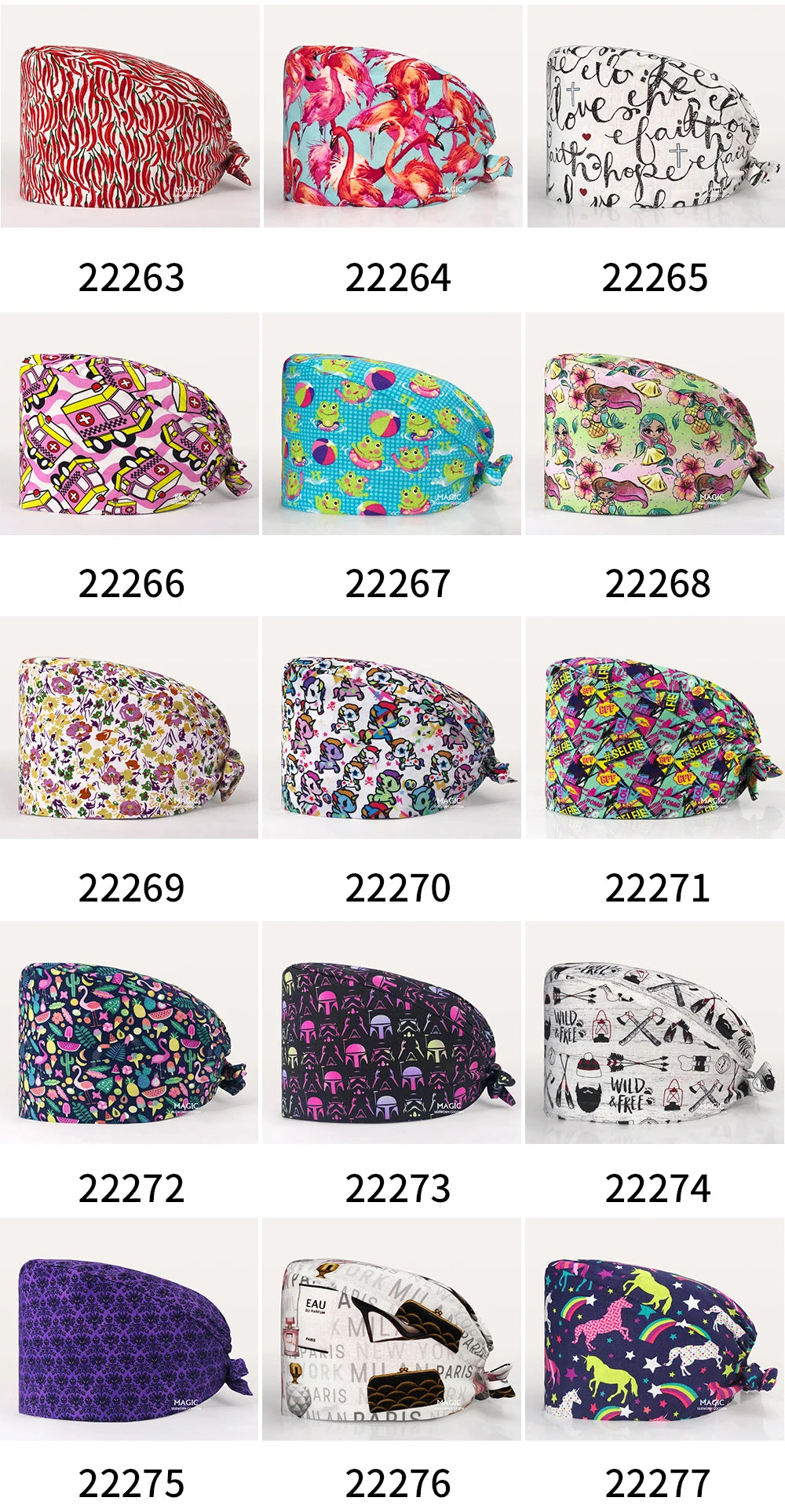 Surgical Caps Printing Pet Hospital Veterinary Scrub Hat Medical Surgery Caps Adjustable Clinic Dental Anesthetist Operation Hat
