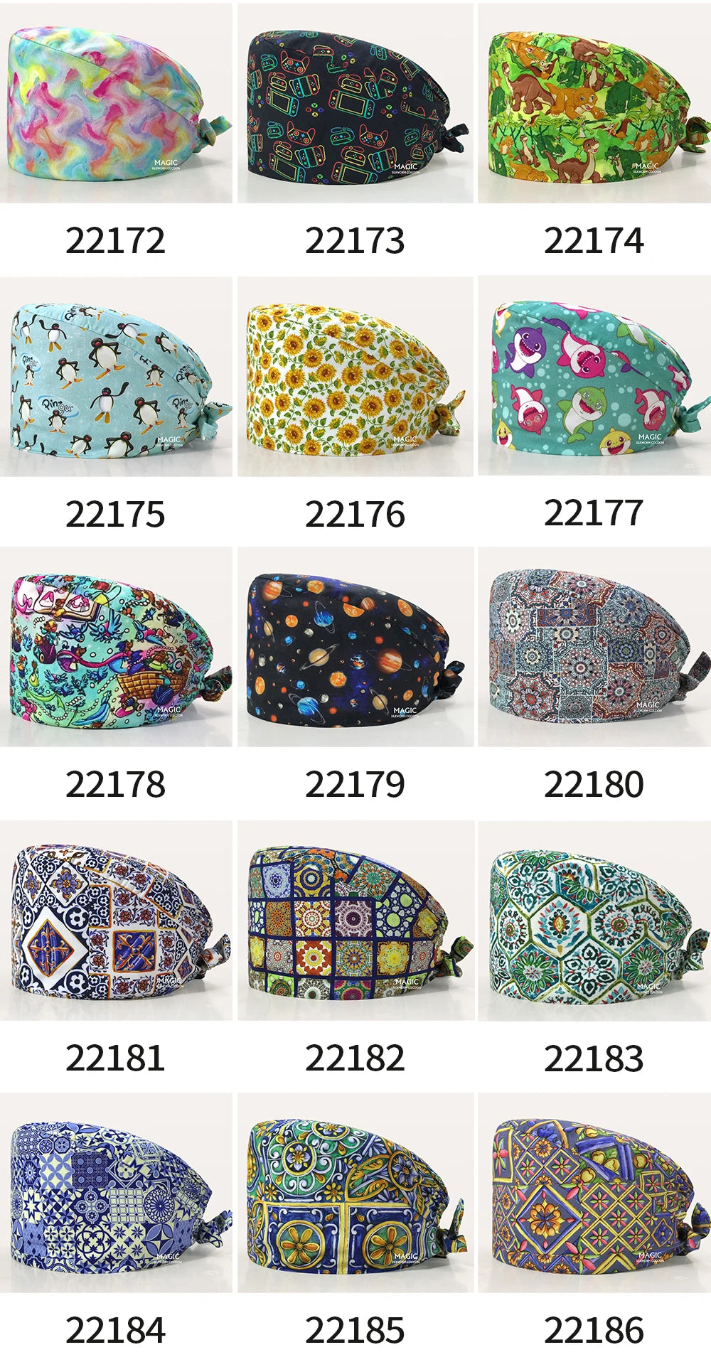 Surgical Caps Printing Pet Hospital Veterinary Scrub Hat Medical Surgery Caps Adjustable Clinic Dental Anesthetist Operation Hat