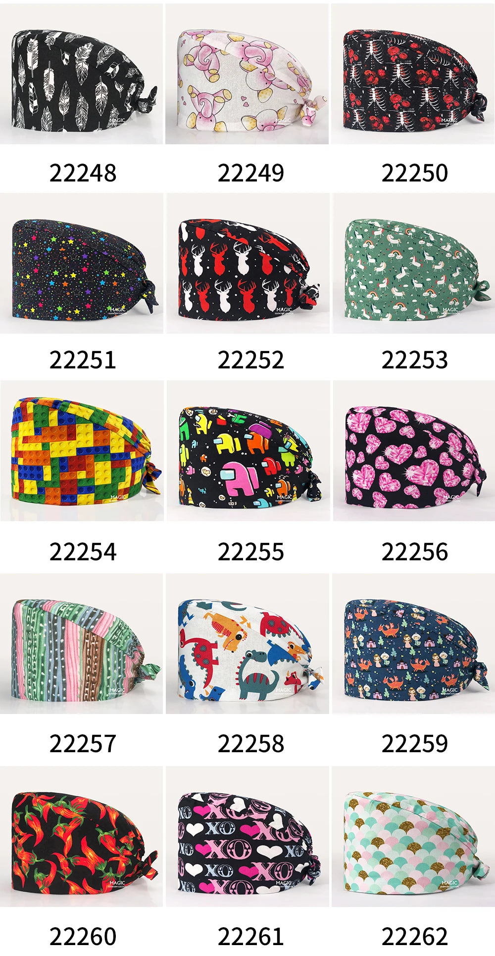 Surgical Caps Printing Pet Hospital Veterinary Scrub Hat Medical Surgery Caps Adjustable Clinic Dental Anesthetist Operation Hat