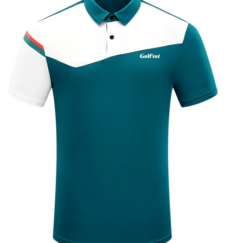 Golf Short-Sleeved T-shirt Men's Golf Sports Clothing Men's Summer Quick-Drying Jersey Sports Polo Shirt White