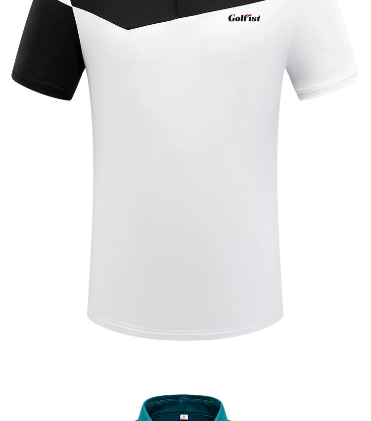 Golf Short-Sleeved T-shirt Men's Golf Sports Clothing Men's Summer Quick-Drying Jersey Sports Polo Shirt White