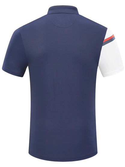 Golf Short-Sleeved T-shirt Men's Golf Sports Clothing Men's Summer Quick-Drying Jersey Sports Polo Shirt White