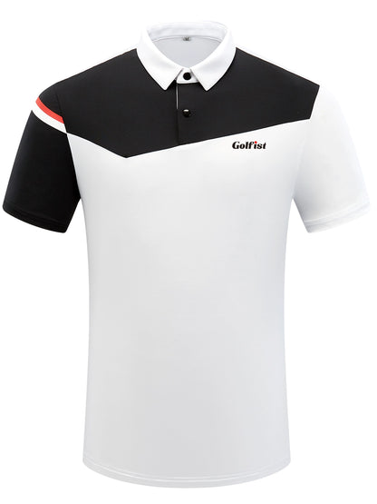Golf Short-Sleeved T-shirt Men's Golf Sports Clothing Men's Summer Quick-Drying Jersey Sports Polo Shirt White