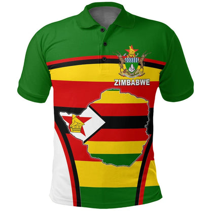 Zimbabwe Flag Map Graphic POLO Shirt GHA National Emblem Polo Shirts For Men Casual Male Streetwear Africa Boy Short Sleeve Tops