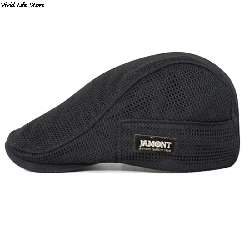 Men's Casual Golf Hat Berets Cotton Caps For Spring Summer Autumn Cabbie Flat Cap Breathable Mesh Newsboy Cap
