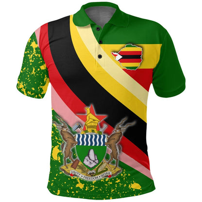 Zimbabwe Flag Map Graphic POLO Shirt GHA National Emblem Polo Shirts For Men Casual Male Streetwear Africa Boy Short Sleeve Tops