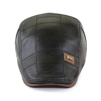 High Quality Leather Berets Hat Men Classic Office Caps Adjustable Buckle Beret Comfortable Retro Hats Autumn Winter Golf Cap
