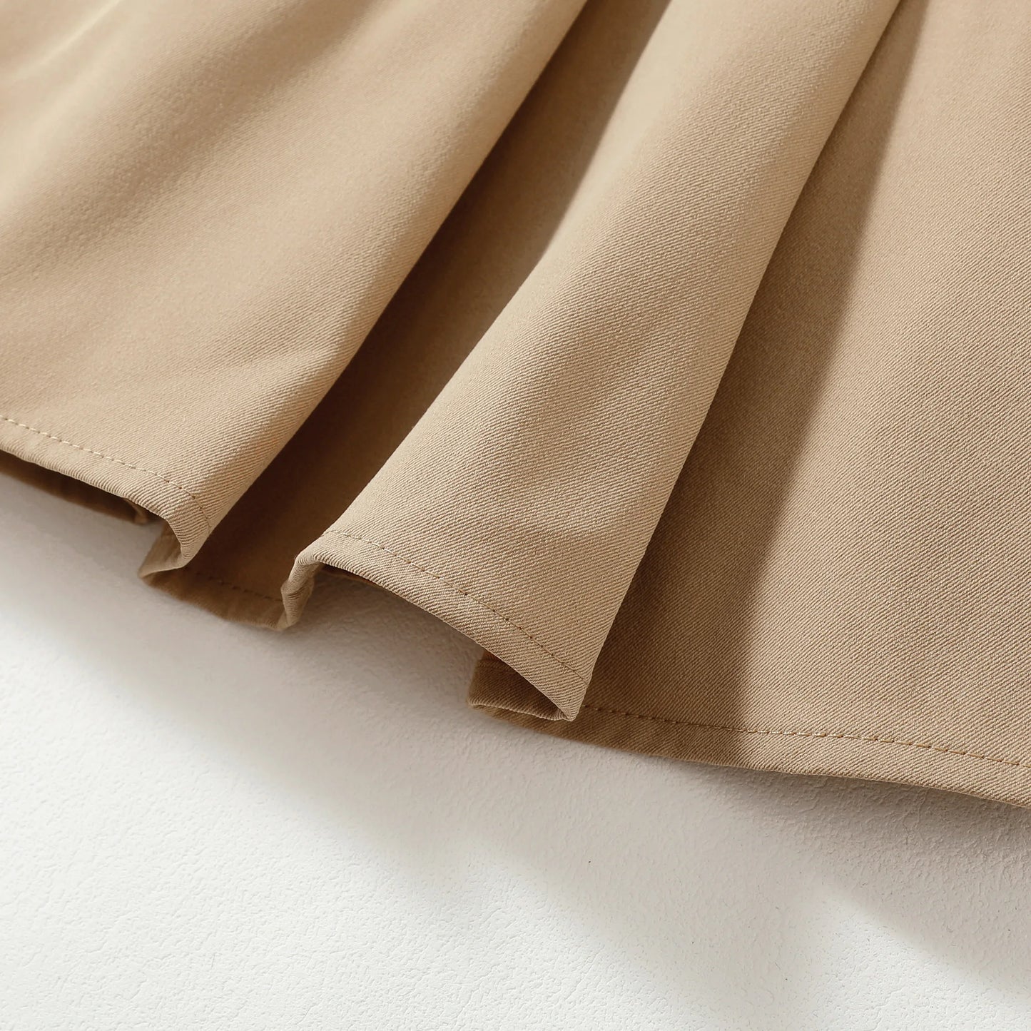 Baby Girls Elegant Cute Solid Color Skirt Casual High Waist Pleated Skate Skirt Suitable For All Seasons and  Occasions