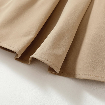 Baby Girls Elegant Cute Solid Color Skirt Casual High Waist Pleated Skate Skirt Suitable For All Seasons and  Occasions
