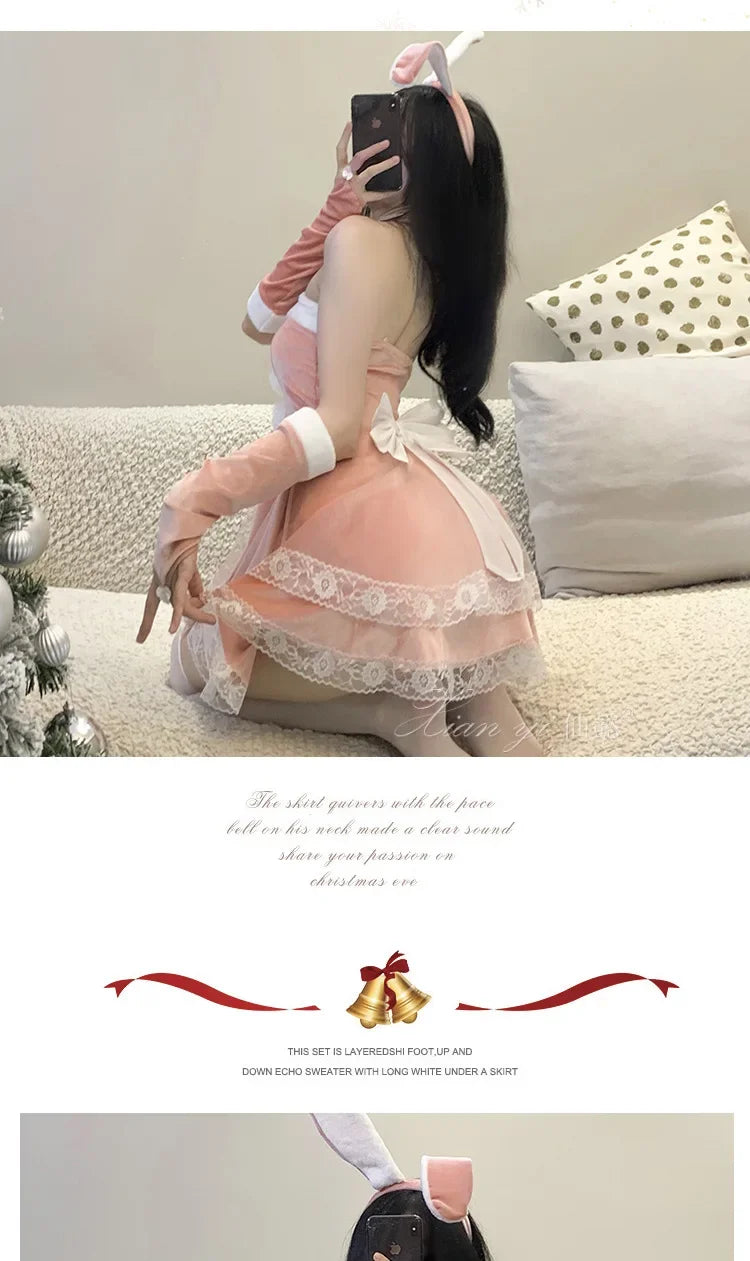 Red Women Christmas Santa Claus Cosplay Costume Winter Off Shoulder Dress Tube Dresses Sexy Red Christmas Dress
