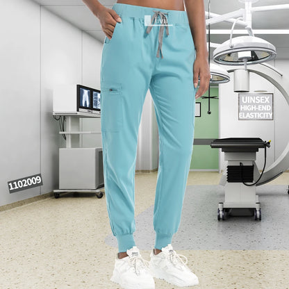Fashion Jogger Pants Unisex Work Pants High Quality Elastic Waist Doctor Nurse Uniform Bottoms Medical Scrub Pants Work Trousers
