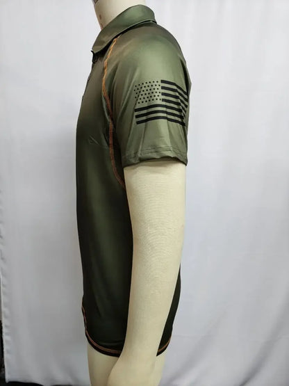 Summer Casual Slim Men's Polo Shirts Quick Dry Sports Military Tactical Polo Shirts for Men Lapel T-Shirts Bottoming Sweatshirts