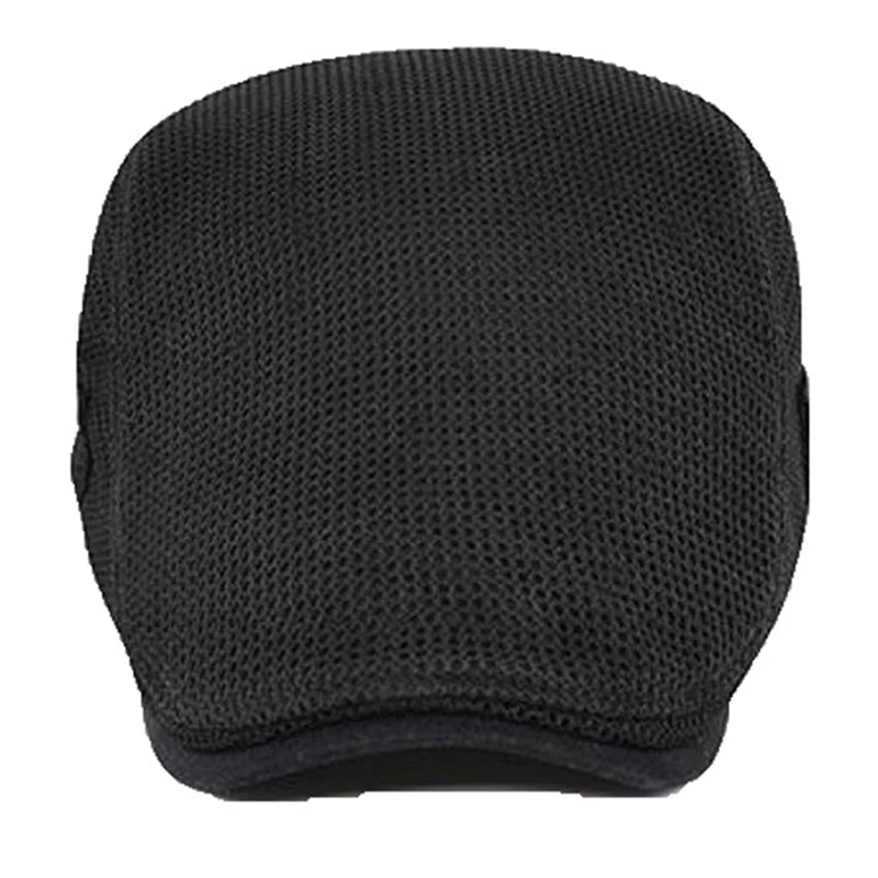 Men's Casual Golf Hat Berets Cotton Caps For Spring Summer Autumn Cabbie Flat Cap Breathable Mesh Newsboy Cap
