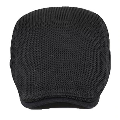 Men's Casual Golf Hat Berets Cotton Caps For Spring Summer Autumn Cabbie Flat Cap Breathable Mesh Newsboy Cap