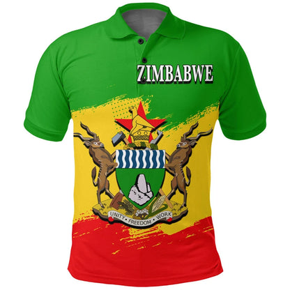 Zimbabwe Flag Map Graphic POLO Shirt GHA National Emblem Polo Shirts For Men Casual Male Streetwear Africa Boy Short Sleeve Tops