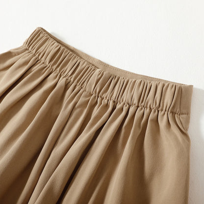 Baby Girls Elegant Cute Solid Color Skirt Casual High Waist Pleated Skate Skirt Suitable For All Seasons and  Occasions