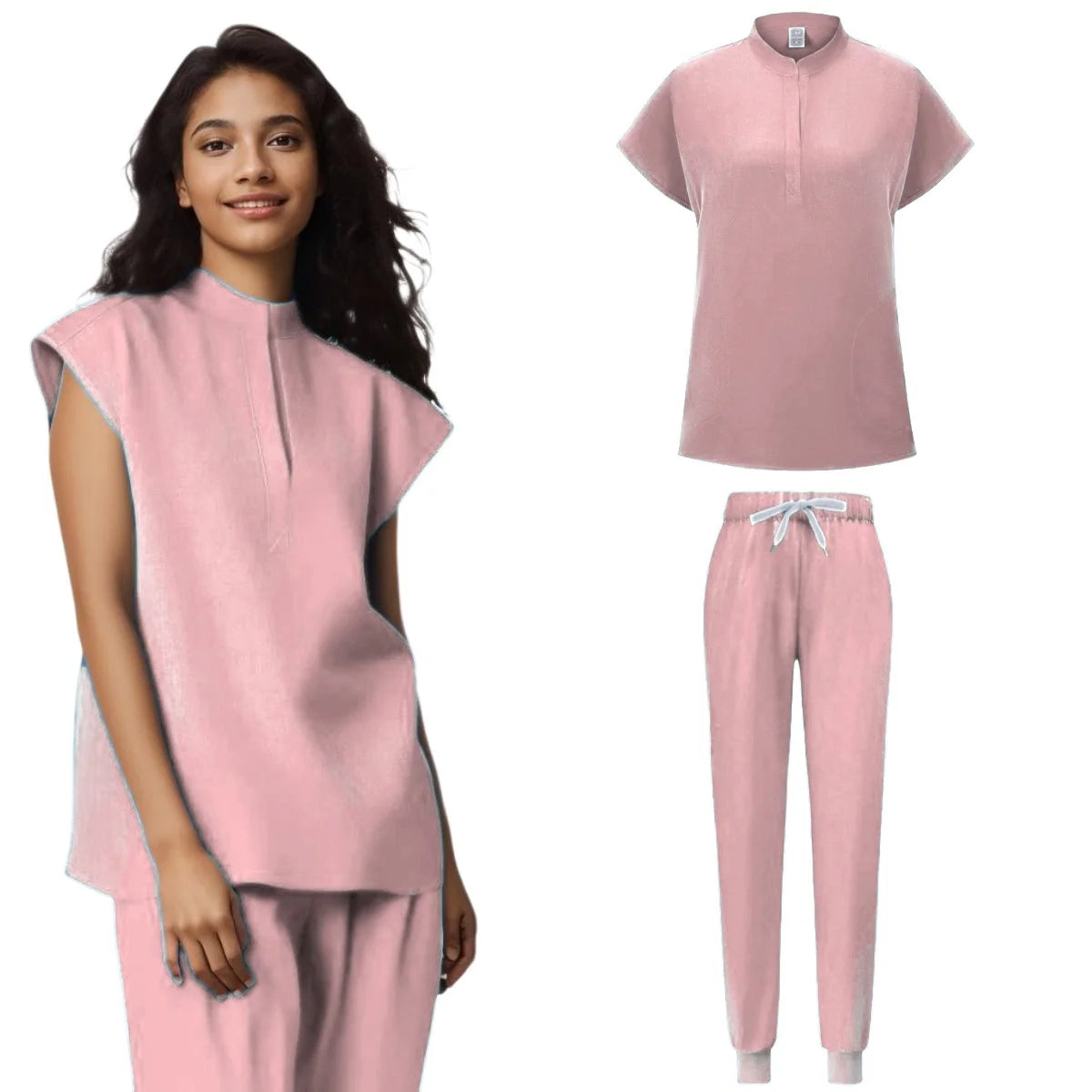 Women Medical Uniforms  Scrubs Sets Hospital Surgical Gowns Short Sleeve Tops Pant Nursing Accessories Doctors Clothes