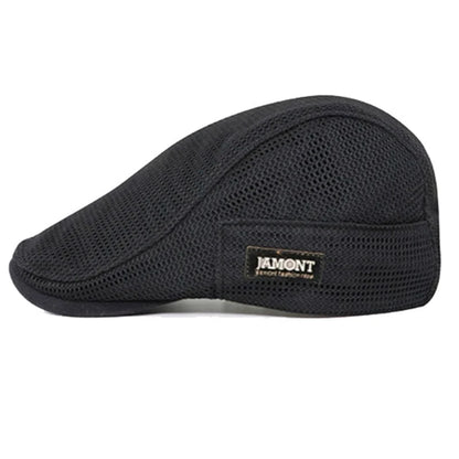 Men's Casual Golf Hat Berets Cotton Caps For Spring Summer Autumn Cabbie Flat Cap Breathable Mesh Newsboy Cap