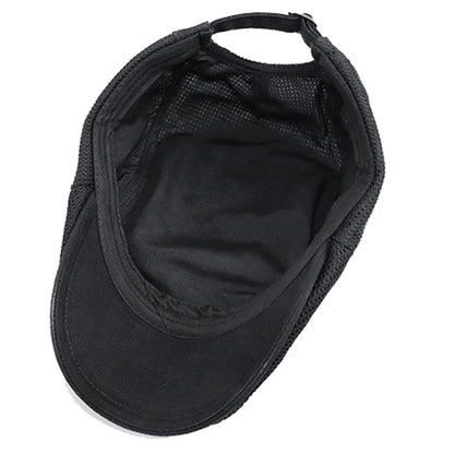 Men's Casual Golf Hat Berets Cotton Caps For Spring Summer Autumn Cabbie Flat Cap Breathable Mesh Newsboy Cap