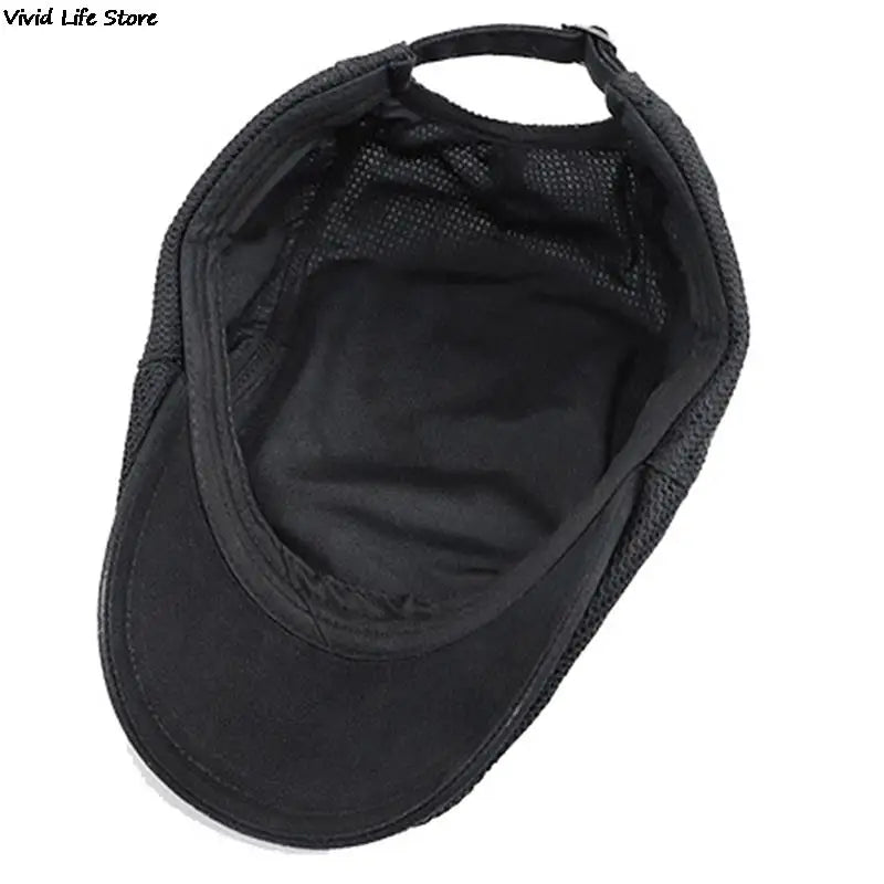 Men's Casual Golf Hat Berets Cotton Caps For Spring Summer Autumn Cabbie Flat Cap Breathable Mesh Newsboy Cap