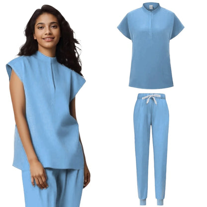 Women Medical Uniforms  Scrubs Sets Hospital Surgical Gowns Short Sleeve Tops Pant Nursing Accessories Doctors Clothes