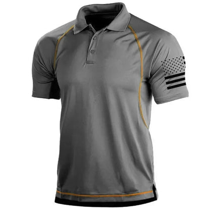 Summer Casual Slim Men's Polo Shirts Quick Dry Sports Military Tactical Polo Shirts for Men Lapel T-Shirts Bottoming Sweatshirts