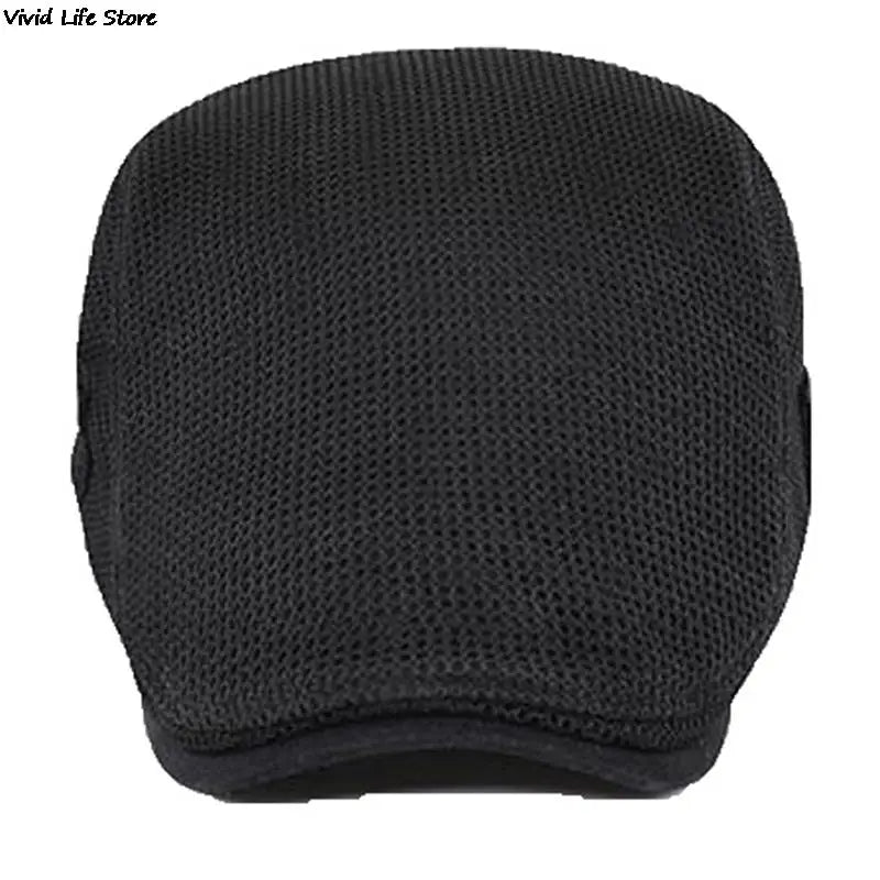 Men's Casual Golf Hat Berets Cotton Caps For Spring Summer Autumn Cabbie Flat Cap Breathable Mesh Newsboy Cap