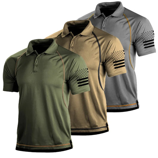 Summer Casual Slim Men's Polo Shirts Quick Dry Sports Military Tactical Polo Shirts for Men Lapel T-Shirts Bottoming Sweatshirts