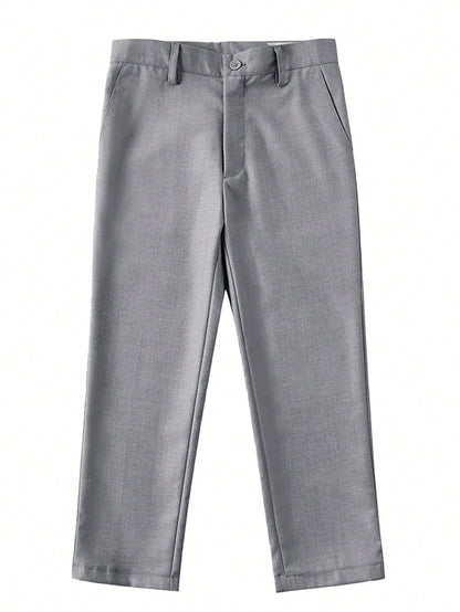 Tween Boy Back To School Season Black Single Breasted Long Pants, Boy Youth School Uniforms