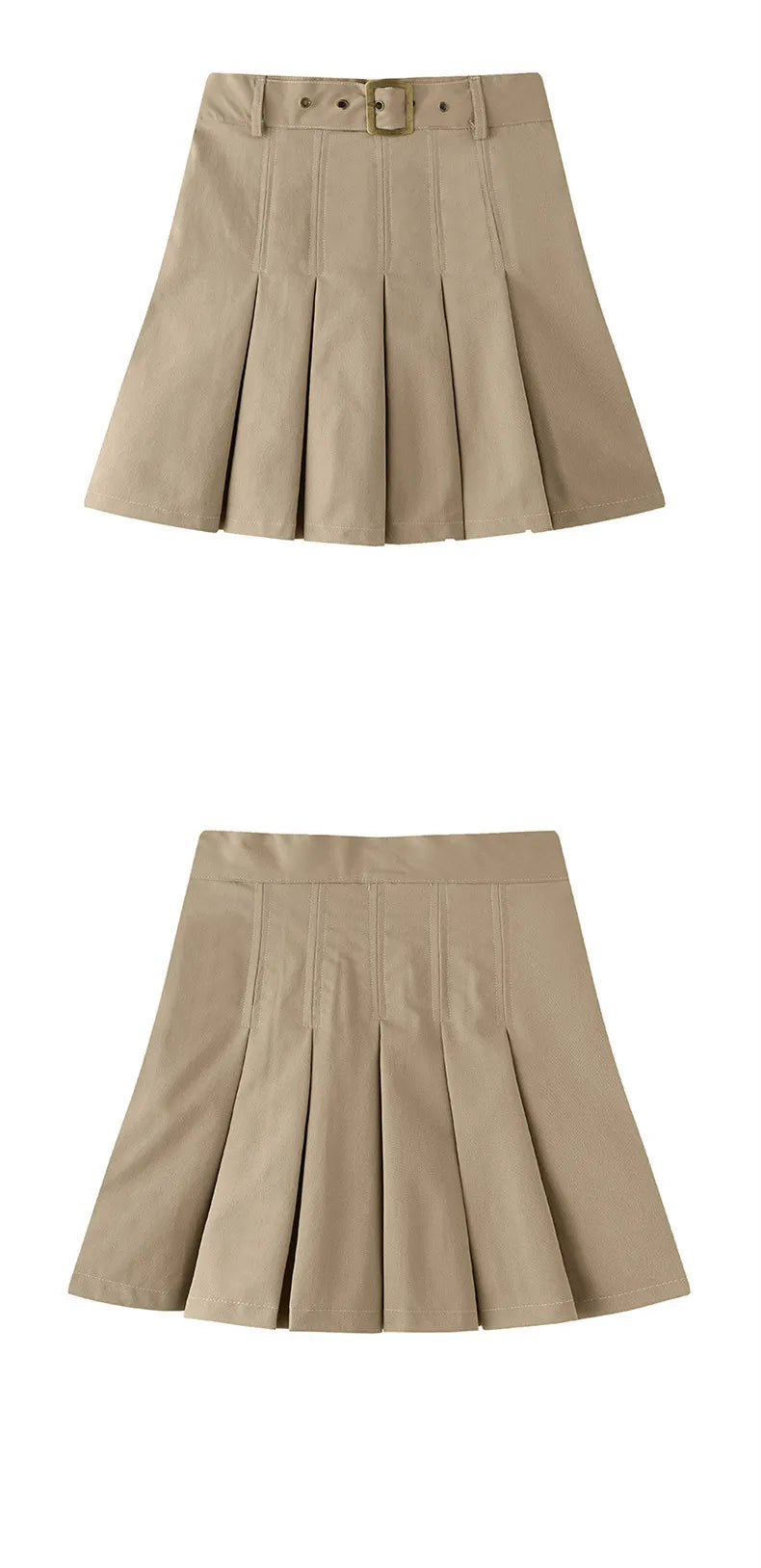 Girls School Uniform Pleated Scooter Skirt Spring/Summer Kids Ruffle Skirt Khaki/Navy For Teenage Girl 6 8 10 12 14 16 18 20 T