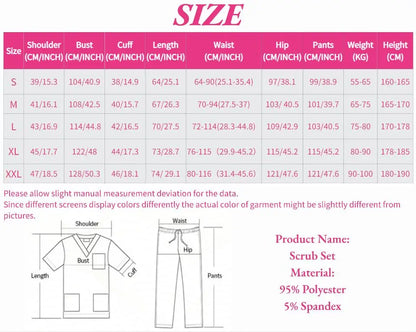 Women Medical Uniforms  Scrubs Sets Hospital Surgical Gowns Short Sleeve Tops Pant Nursing Accessories Doctors Clothes